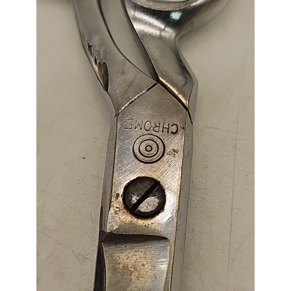 Germany vintage silver tone‎ sewing tailor fabric shears scissors 2 Pair Italy